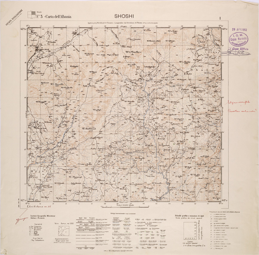 (N:31835) CARTA DELL'ALBANIA FOGLIO 3 I SHOSHI (SE006032) Carte e stampe antiche: riproduzione a colori su carta (formato A1)