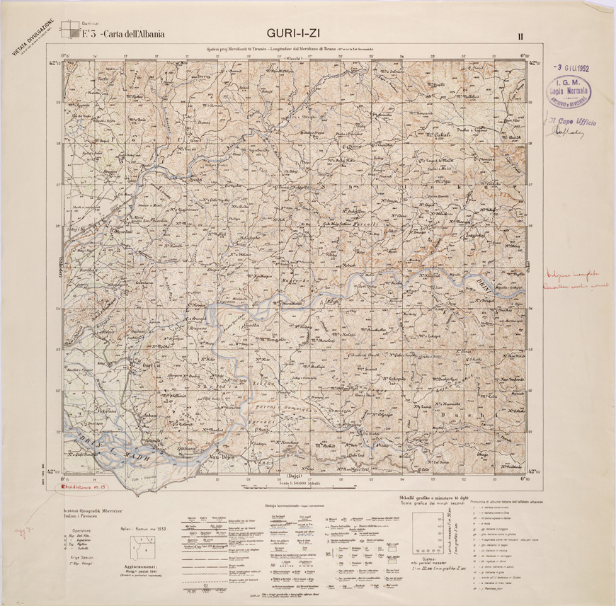 (N:31836) CARTA DELL'ALBANIA FOGLIO 3 II  GURI I ZI (SE006033) Carte e stampe antiche: riproduzione a colori su carta (formato A1)