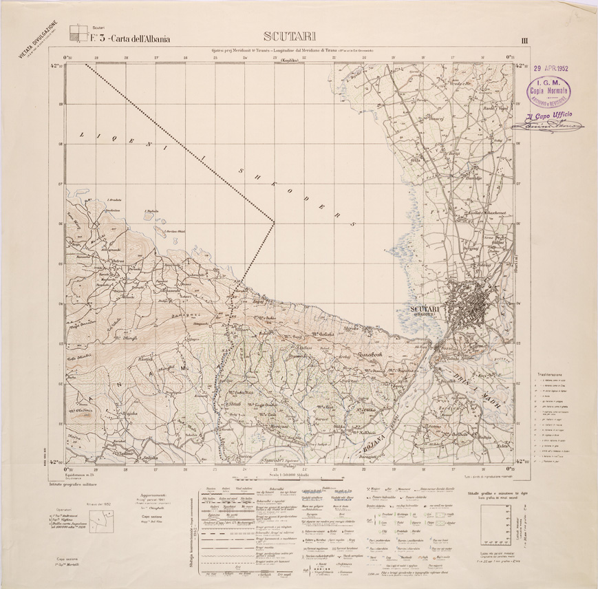 (N:31837) CARTA DELL'ALBANIA FOGLIO 3 III SCUTARI (SE006034) Carte e stampe antiche: riproduzione a colori su carta (formato A1)