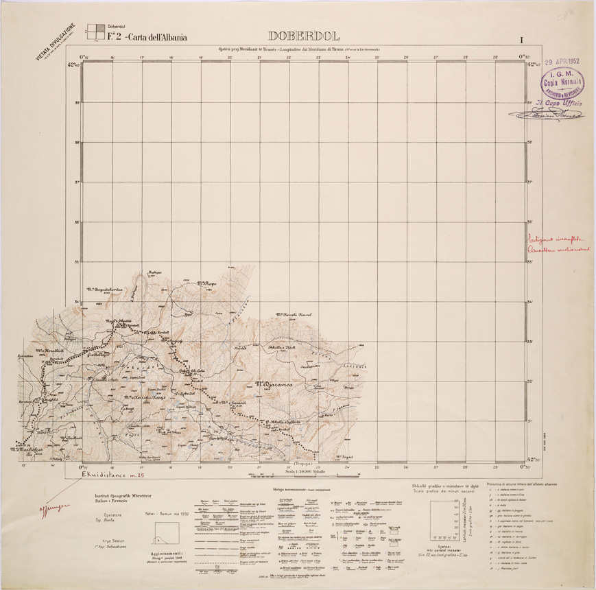 (N:31842) CARTA DELL'ALBANIA FOGLIO 2 I DOBERDOL (SE006039) Carte e stampe antiche: riproduzione a colori su carta (formato A1)