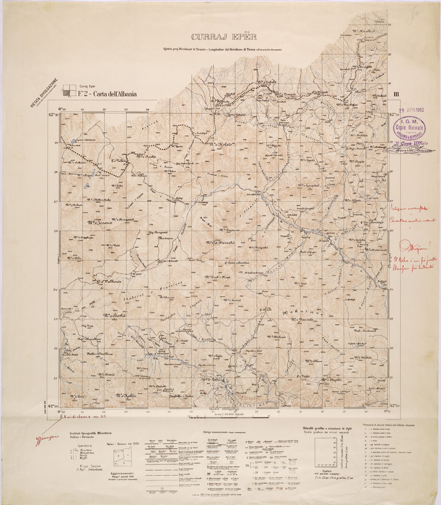 (N:31844) CARTA DELL'ALBANIA FOGLIO 2 III CURRAJ EPER (SE006041) Carte e stampe antiche: riproduzione a colori su carta (formato A1)