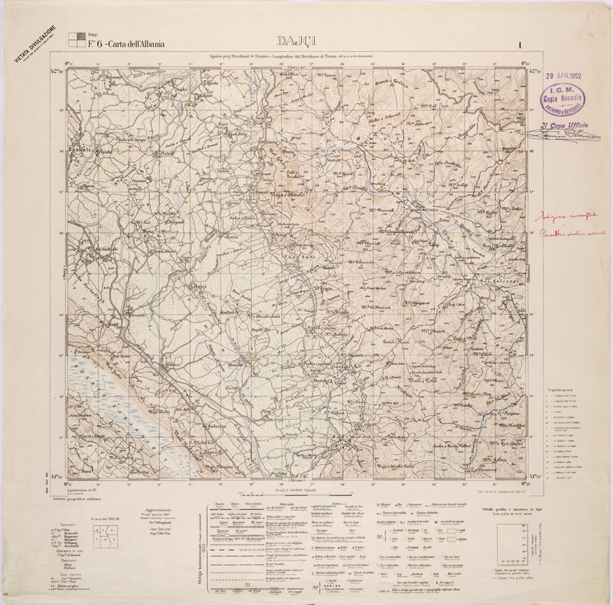 (N:31924) CARTA DELL'ALBANIA FOGLIO 6 I DAJCI (SE006048) Carte e stampe antiche: riproduzione a colori su carta (formato A1)