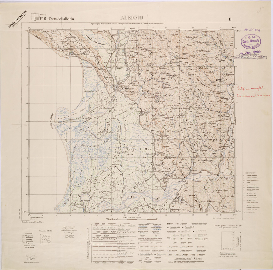 (N:31944) CARTA DELL'ALBANIA FOGLIO 6 II ALESSIO (SE006049) Carte e stampe antiche: riproduzione a colori su carta (formato A1)