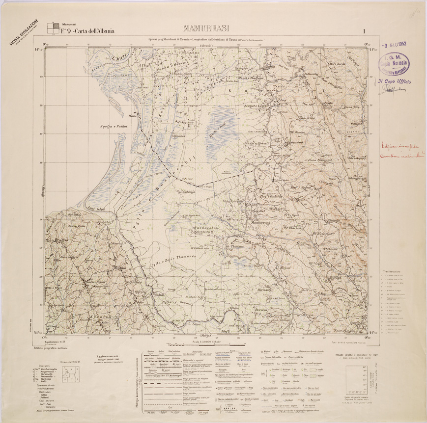 (N:31952) CARTA DELL'ALBANIA FOGLIO 9 I MAMURRASI (SE006057) Carte e stampe antiche: riproduzione a colori su carta (formato A1)