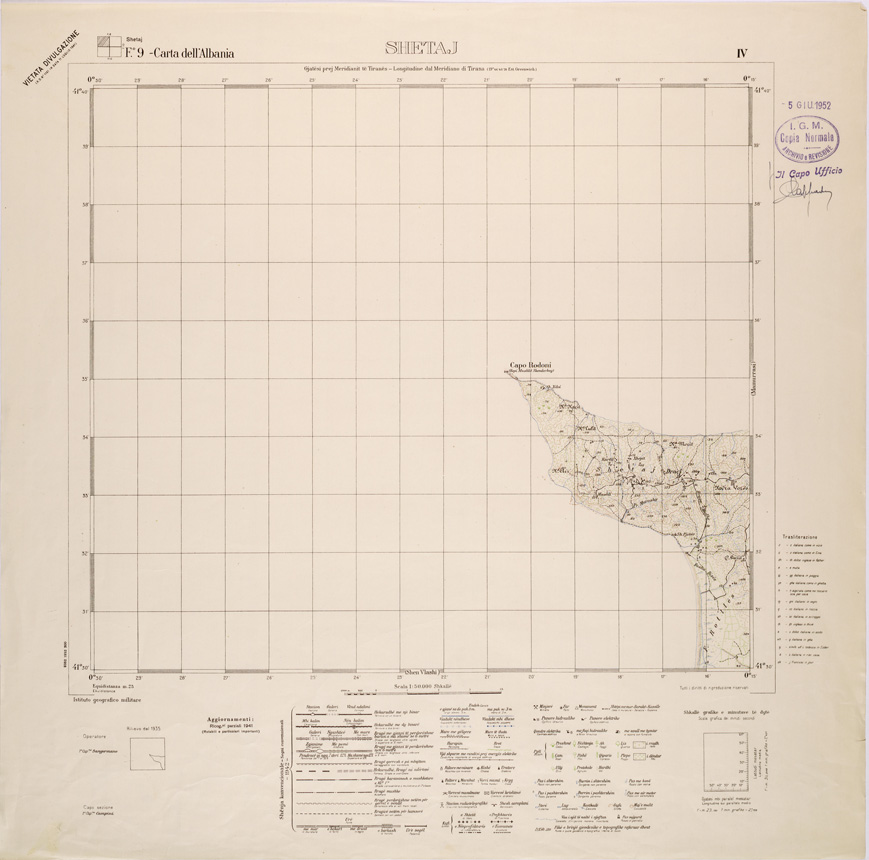 (N:31955) CARTA DELL'ALBANIA FOGLIO 9 IV SHETAJ (SE006060) Carte e stampe antiche: riproduzione a colori su carta (formato A1)