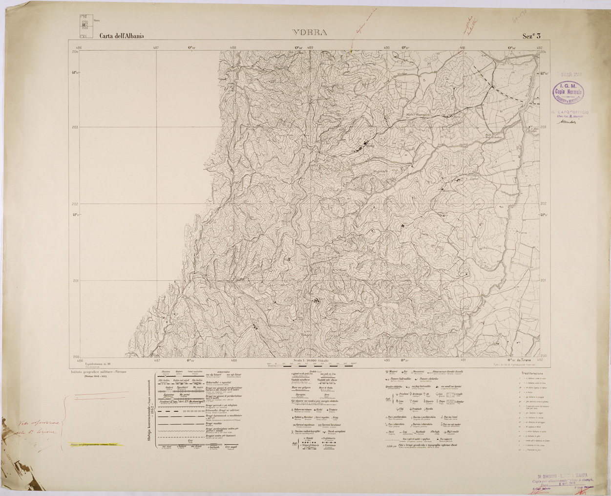 (N:31853) COMUNE DI VORRA - SEZIONE 3 (SE006125) Carte e stampe antiche: riproduzione a colori su carta (formato A1)