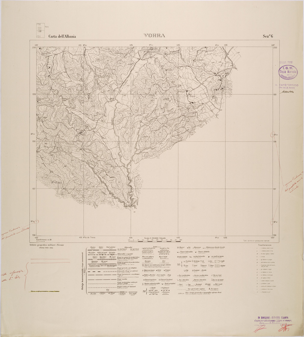 (N:31856) COMUNE DI VORRA - SEZIONE 6 (SE006128) Carte e stampe antiche: riproduzione a colori su carta (formato A1)