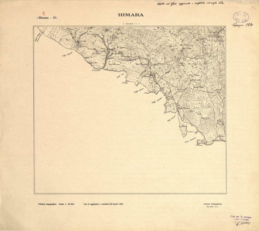 (N:31878) ALBANIA MERIDIONALE - HIMARA (SE006174) Carte e stampe antiche: riproduzione a colori su carta (formato A1)