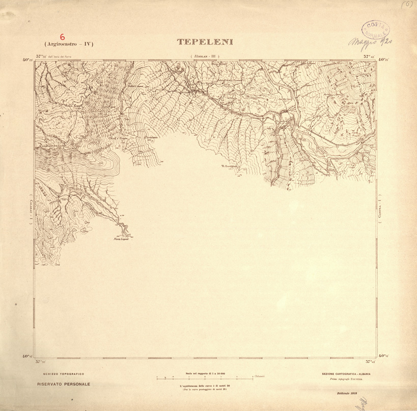 (N:31881) ALBANIA MERIDIONALE - TEPELENI (SE006177) Carte e stampe antiche: riproduzione a colori su carta (formato A1)