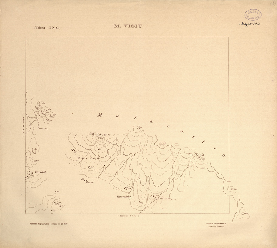 (N:31887) ALBANIA MERIDIONALE - M. VISIT (SE006184) Carte e stampe antiche: riproduzione a colori su carta (formato A1)