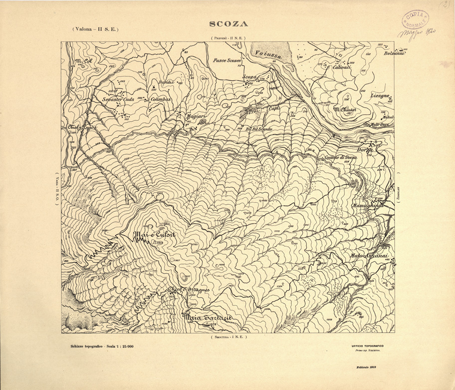 (N:31889) ALBANIA MERIDIONALE - SCOZA (SE006186) Carte e stampe antiche: riproduzione a colori su carta (formato A1)