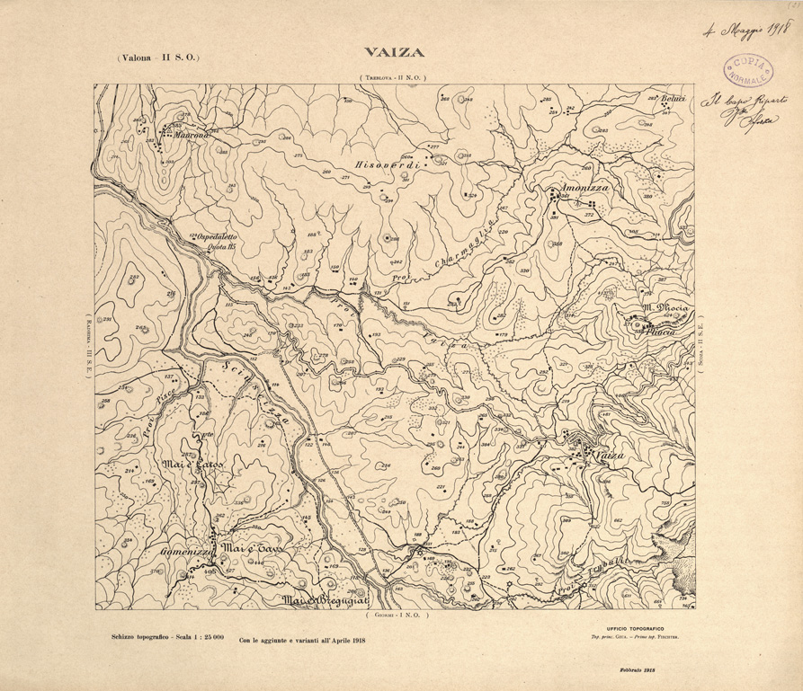 (N:31890) ALBANIA MERIDIONALE - VAIZA (SE006187) Carte e stampe antiche: riproduzione a colori su carta (formato A1)