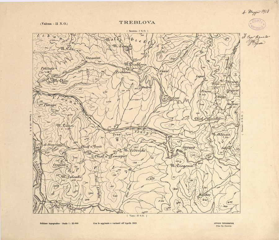(N:31891) ALBANIA MERIDIONALE - TREBLOVA (SE006188) Carte e stampe antiche: riproduzione a colori su carta (formato A1)