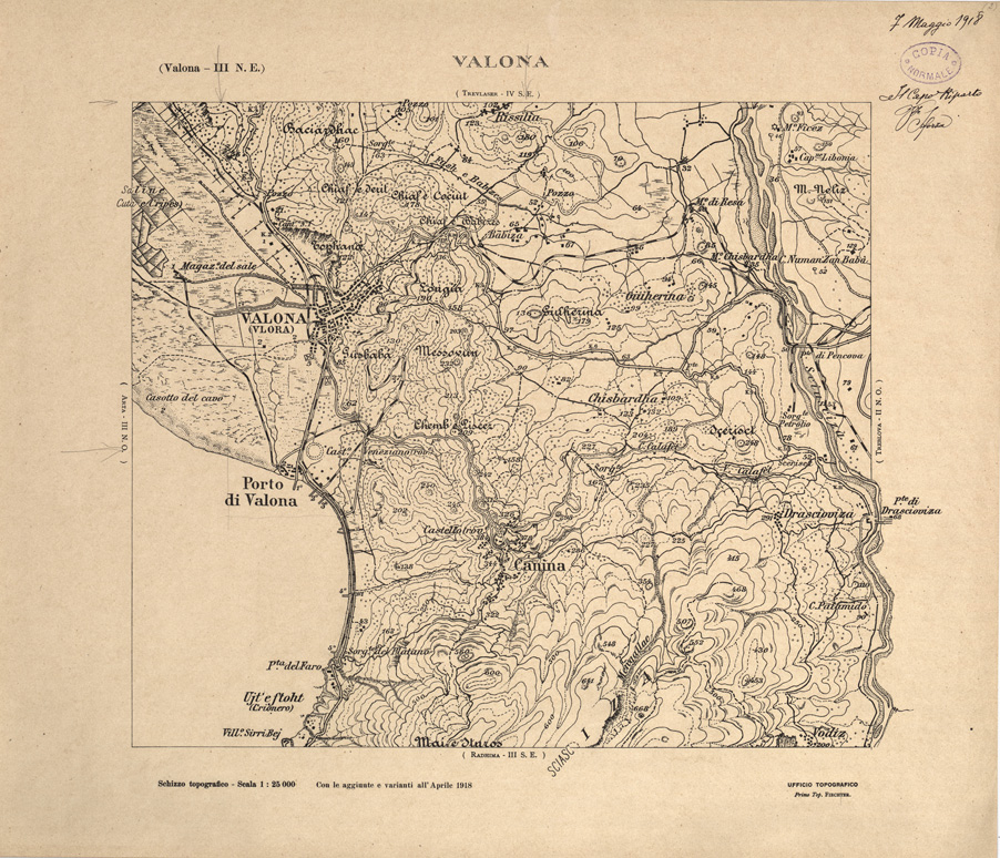 (N:31892) ALBANIA MERIDIONALE - VALONA (SE006189) Carte e stampe antiche: riproduzione a colori su carta (formato A1)