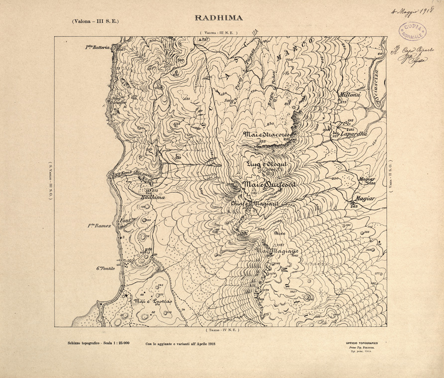 (N:31893) ALBANIA MERIDIONALE - RADHIMA (SE006190) Carte e stampe antiche: riproduzione a colori su carta (formato A1)