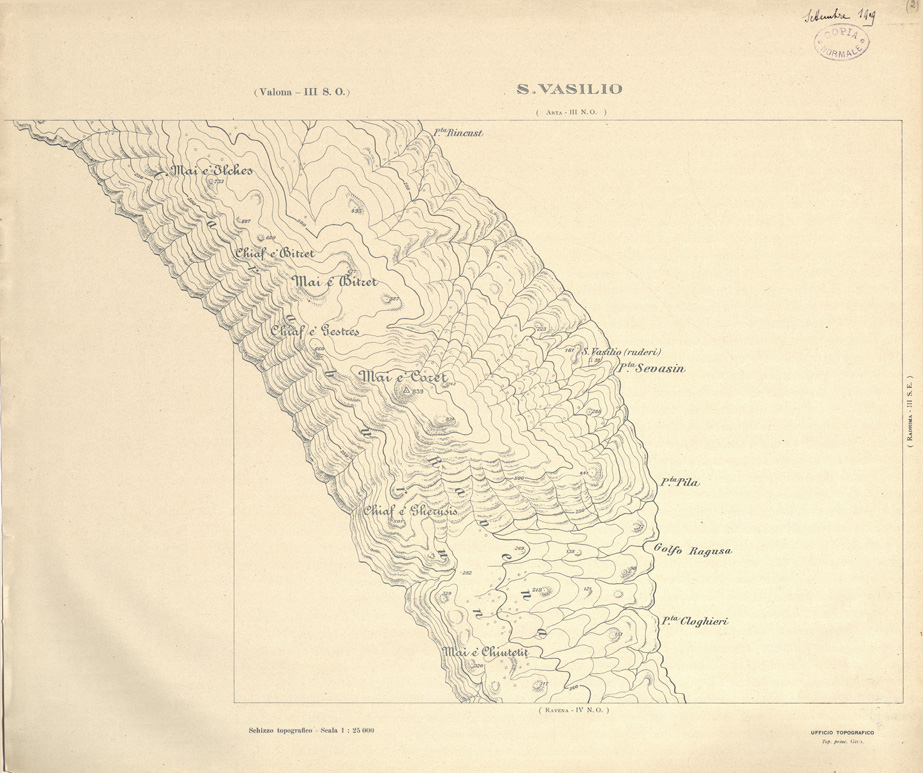 (N:31894) ALBANIA MERIDIONALE - S. VASILIO (SE006191) Carte e stampe antiche: riproduzione a colori su carta (formato A1)