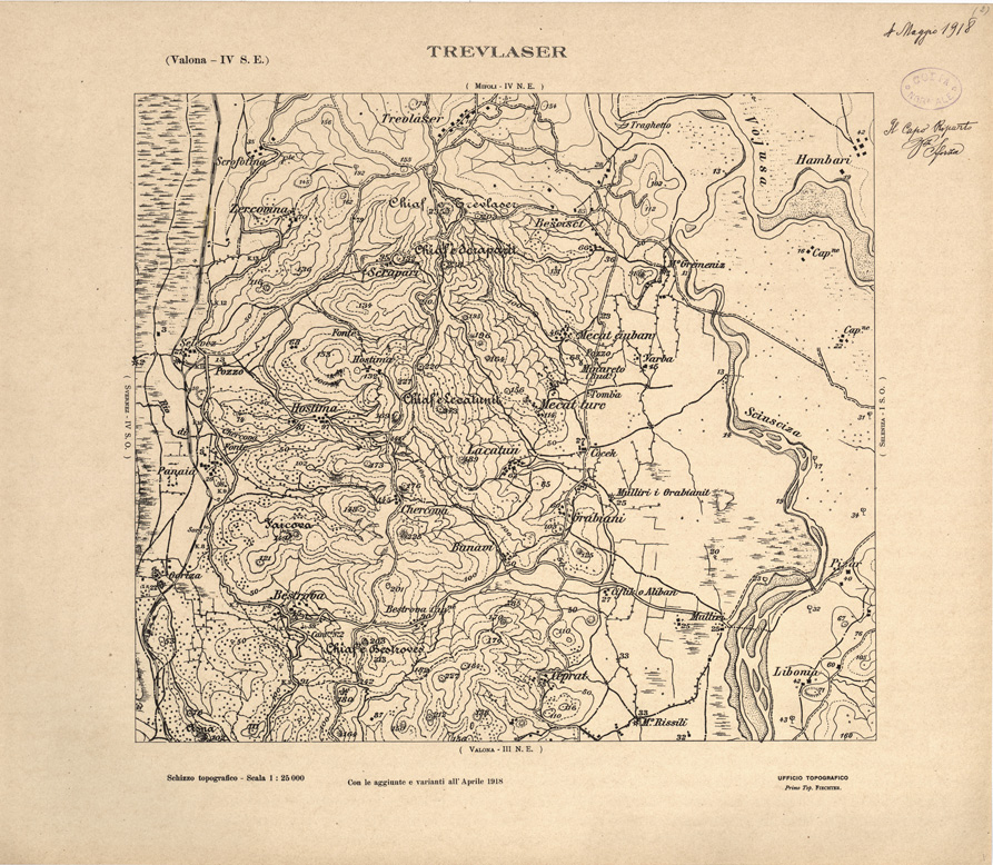 (N:31897) ALBANIA MERIDIONALE - TREVLASER (SE006194) Carte e stampe antiche: riproduzione a colori su carta (formato A1)