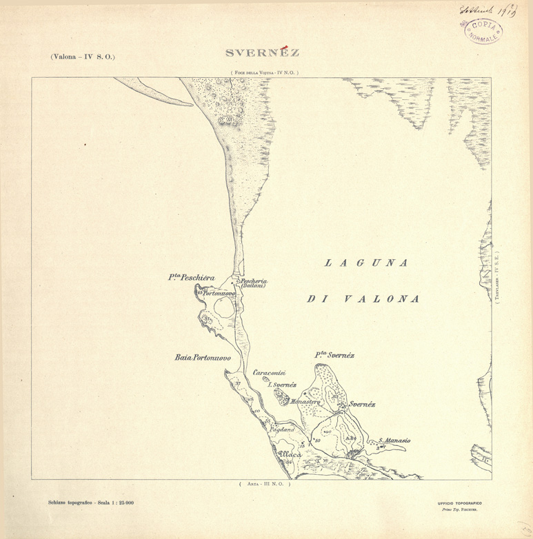 (N:31898) ALBANIA MERIDIONALE - SVERNEZ (SE006195) Carte e stampe antiche: riproduzione a colori su carta (formato A1)