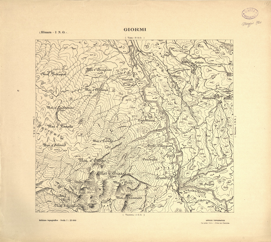 (N:31913) ALBANIA MERIDIONALE - GIORMI (SE006210) Carte e stampe antiche: riproduzione a colori su carta (formato A1)