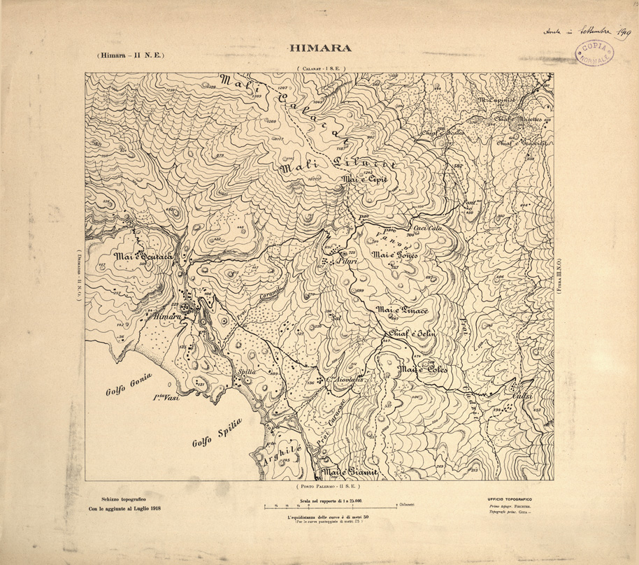 (N:31914) ALBANIA MERIDIONALE - HIMARA (SE006211) Carte e stampe antiche: riproduzione a colori su carta (formato A1)