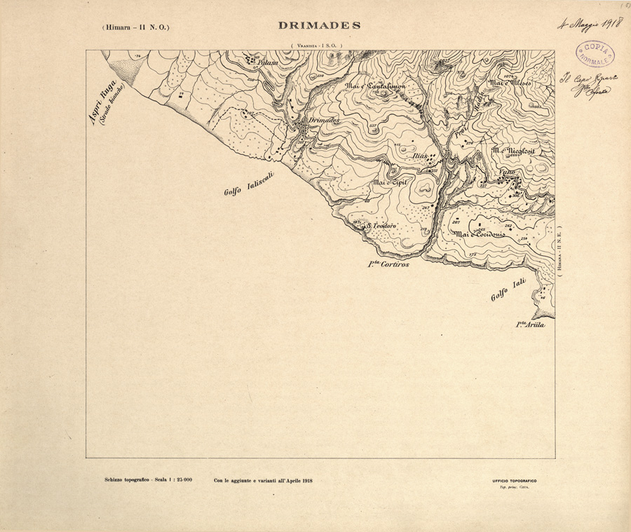 (N:31916) ALBANIA MERIDIONALE - DRIMADES (SE006213) Carte e stampe antiche: riproduzione a colori su carta (formato A1)