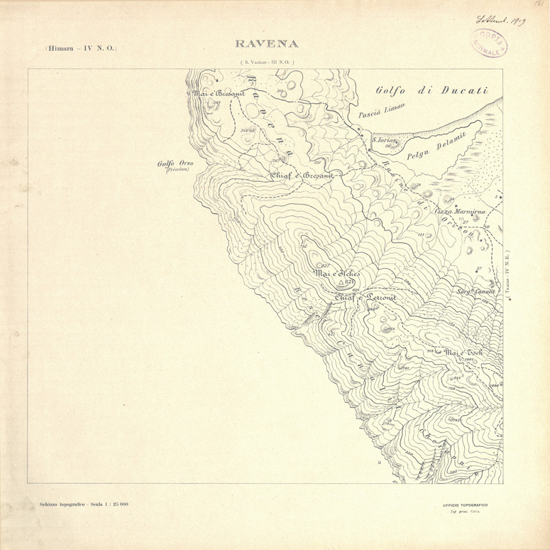 (N:31919) ALBANIA MERIDIONALE - RAVENA (SE006216) Carte e stampe antiche: riproduzione a colori su carta (formato A1)