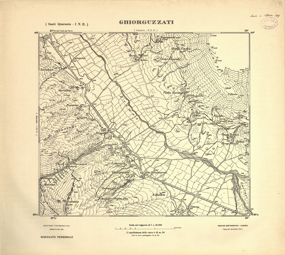 (N:31936) ALBANIA MERIDIONALE - GHIORGUZZATI (SE006232) Carte e stampe antiche: riproduzione a colori su carta (formato A1)