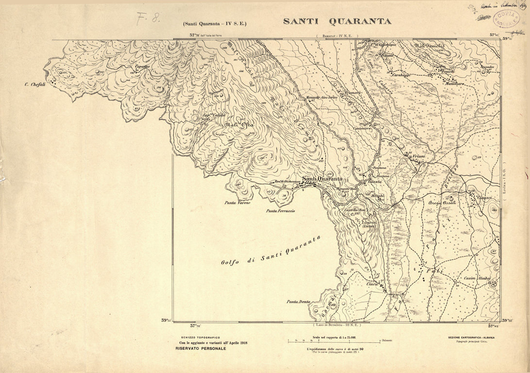 (N:31942) ALBANIA MERIDIONALE - SANTI QUARANTA (SE006238) Carte e stampe antiche: riproduzione a colori su carta (formato A1)