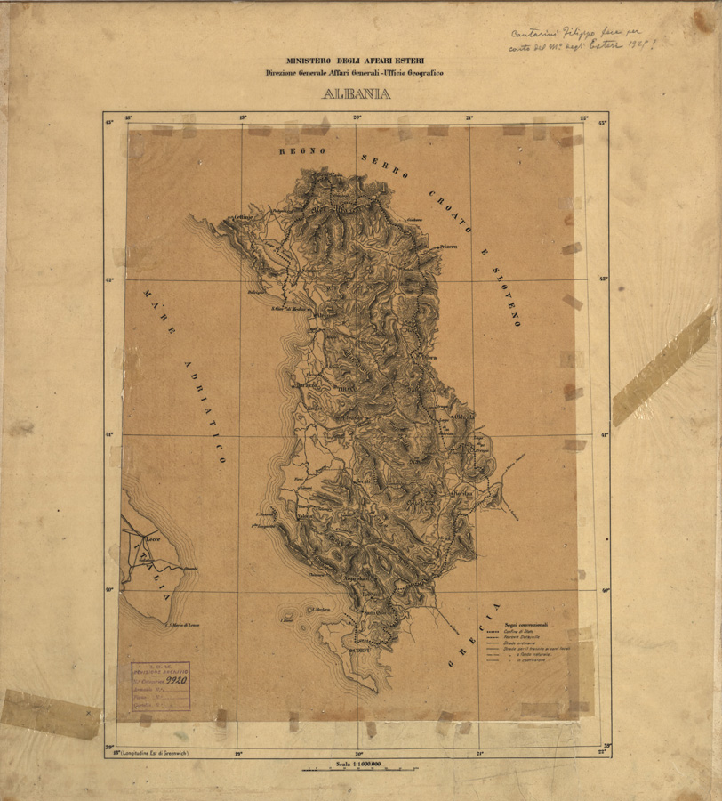 (N:32004) ALBANIA (SE006271) Carte e stampe antiche: riproduzione a colori su carta (formato A1)