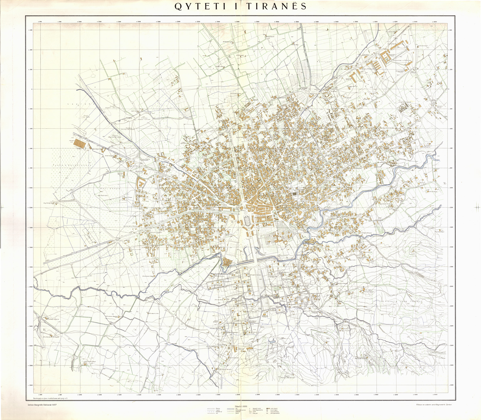 (N:29249) QYTETI I TIRANES (SE006310) Carte e stampe antiche: riproduzione a colori su carta (formato A1)