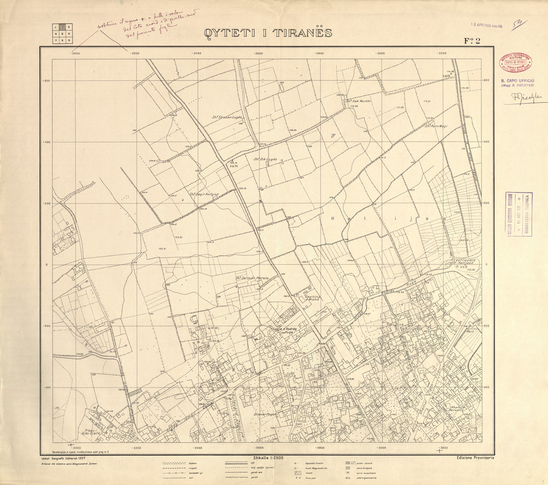 (N:32070) QYTETI I TIRANES - FOGLIO 2 (SE006317) Carte e stampe antiche: riproduzione a colori su carta (formato A1)