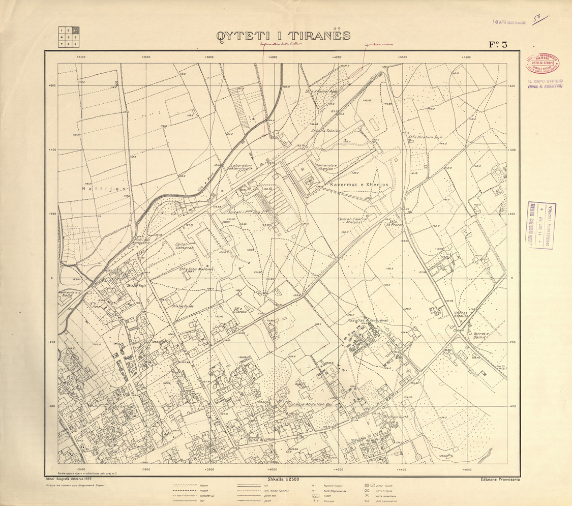 (N:32073) QYTETI I TIRANES - FOGLIO 3 (SE006319) Carte e stampe antiche: riproduzione a colori su carta (formato A1)