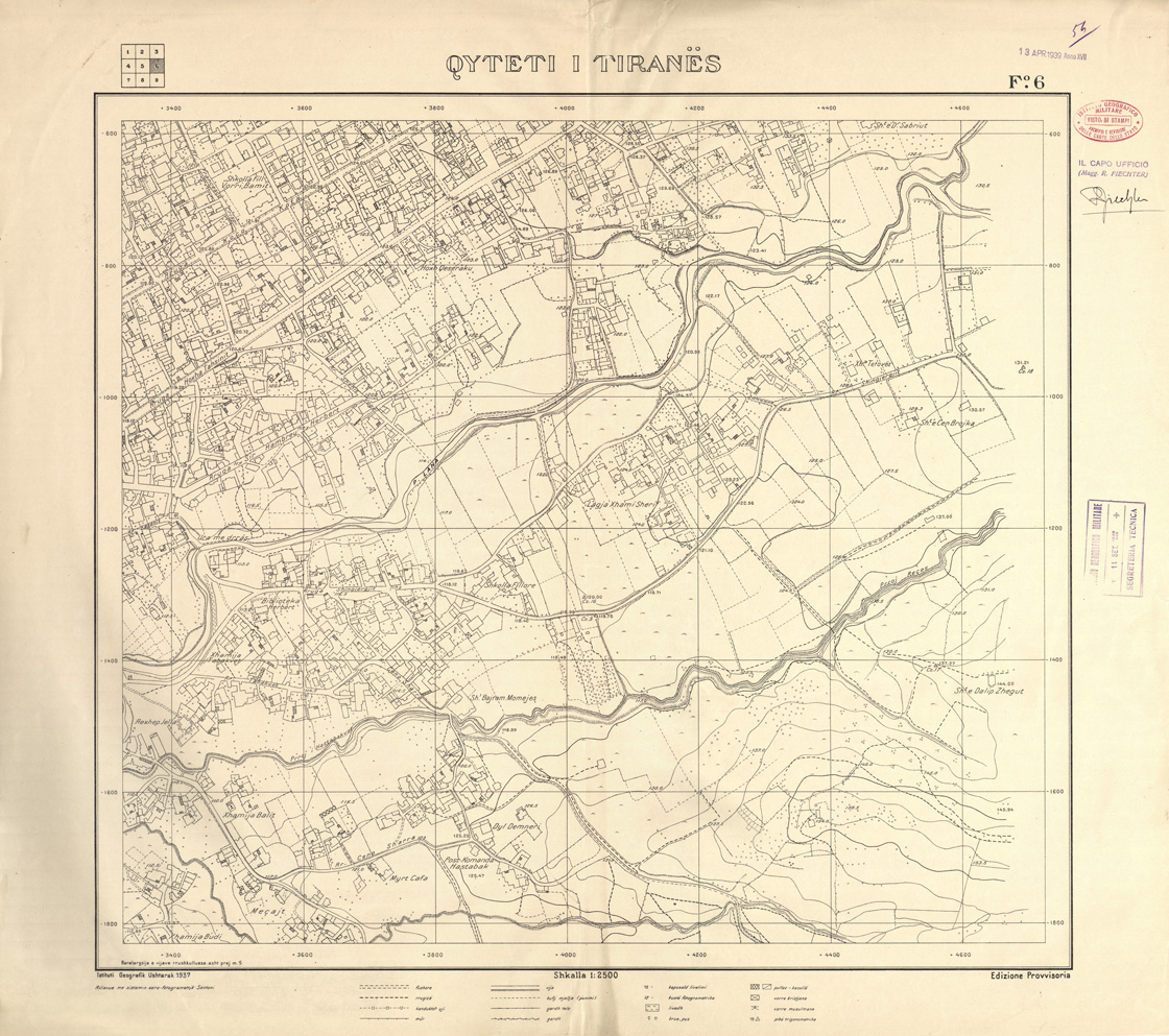 (N:32076) QYTETI I TIRANES - FOGLIO 6 (SE006325) Carte e stampe antiche: riproduzione a colori su carta (formato A1)