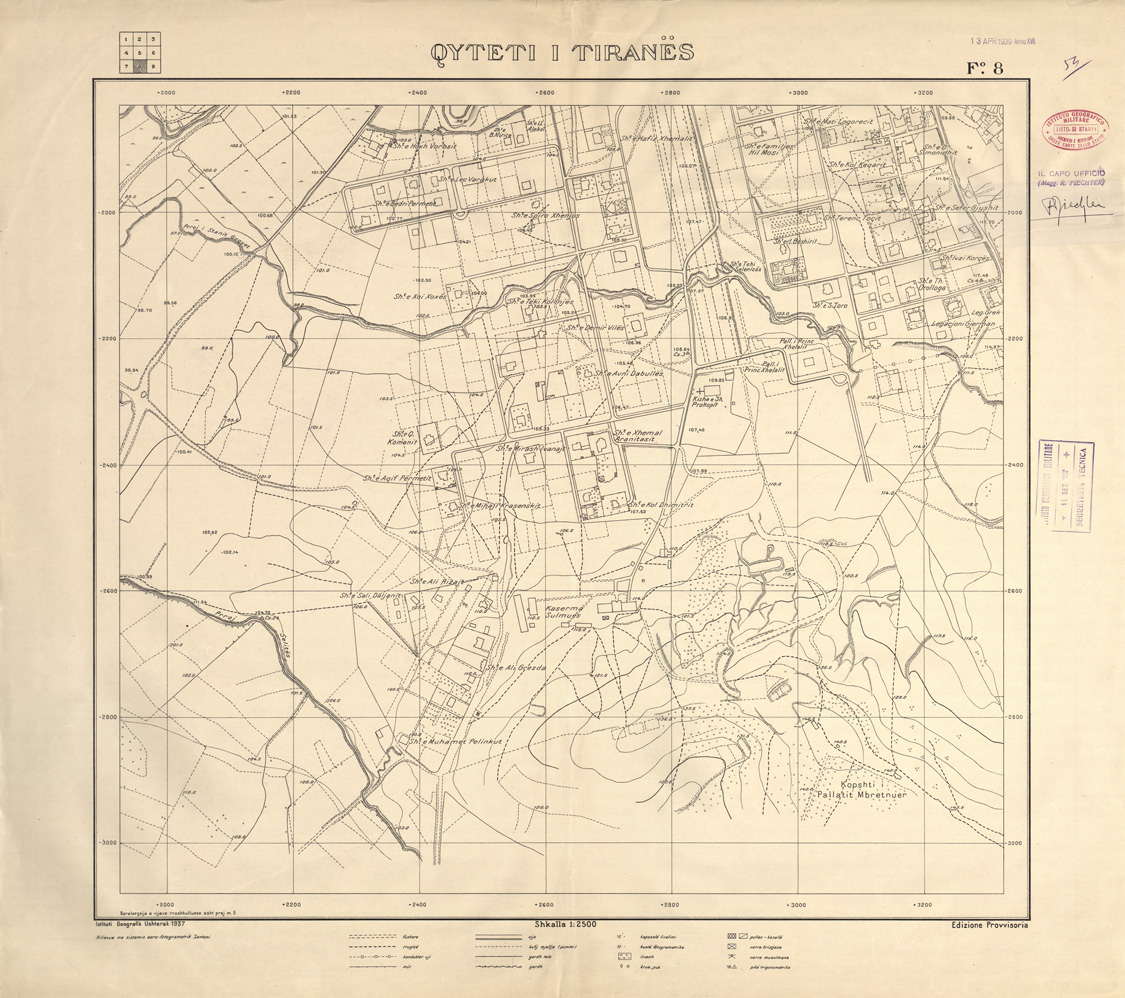 (N:32078) QYTETI I TIRANES - FOGLIO 8 (SE006329) Carte e stampe antiche: riproduzione a colori su carta (formato A1)