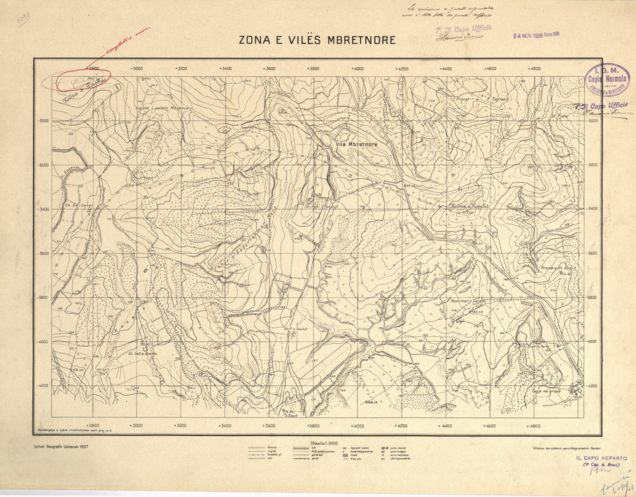 (N:32080) ZONA E VILES MBRETNORE (SE006333) Carte e stampe antiche: riproduzione a colori su carta (formato A1)