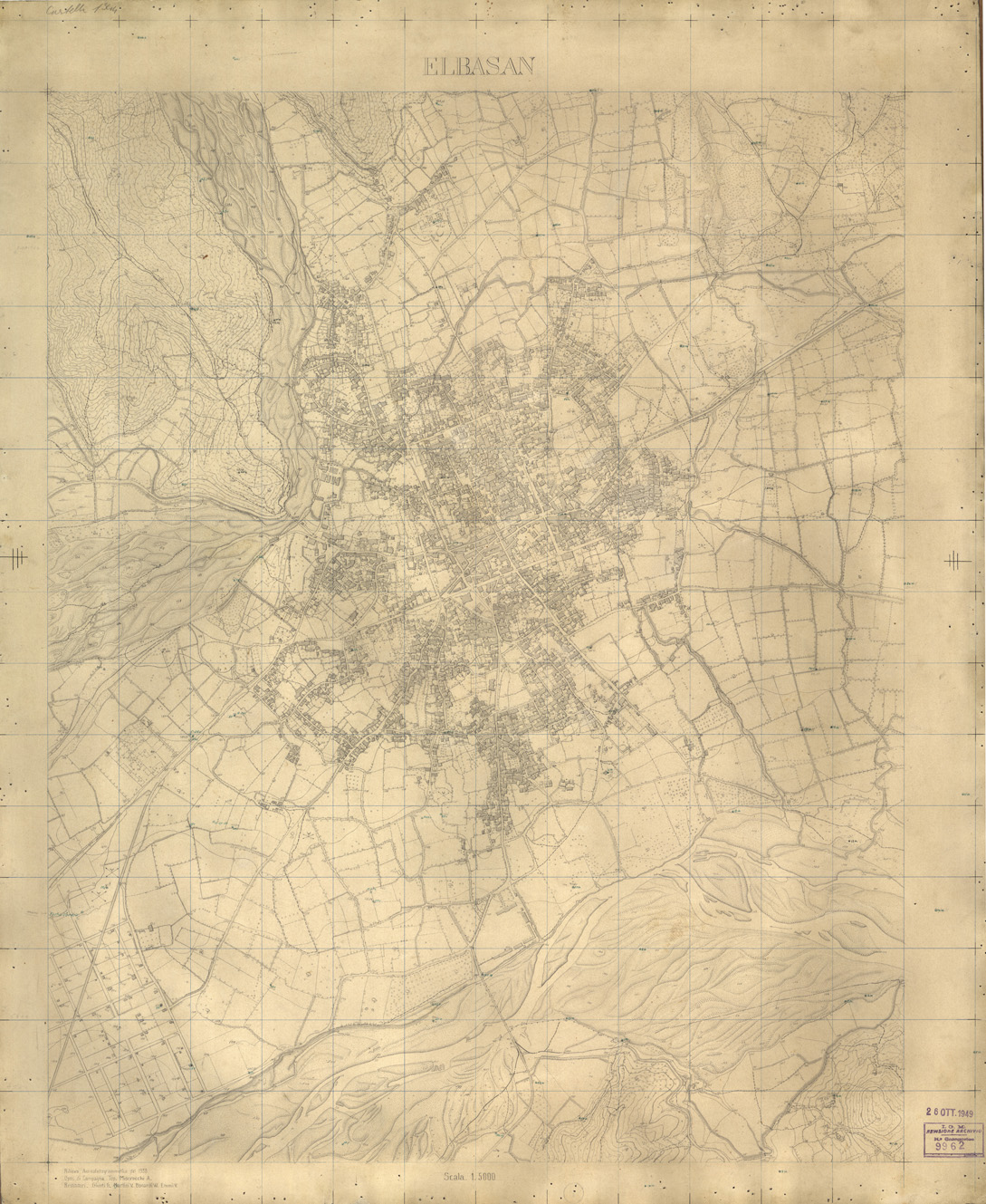 (N:32082) ELBASAN (SE006338) Carte e stampe antiche: riproduzione a colori su carta (formato A1)
