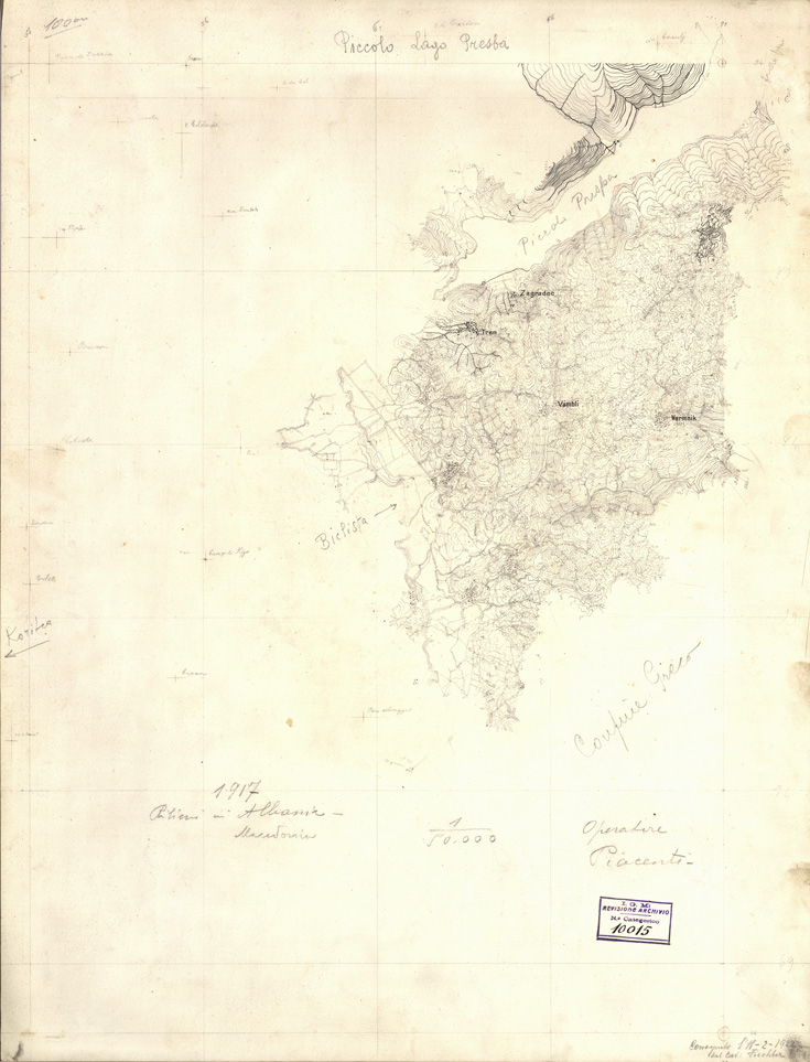 (N:32089) PICCOLO LAGO PRESBA (SE006363) Carte e stampe antiche: riproduzione a colori su carta (formato A1)