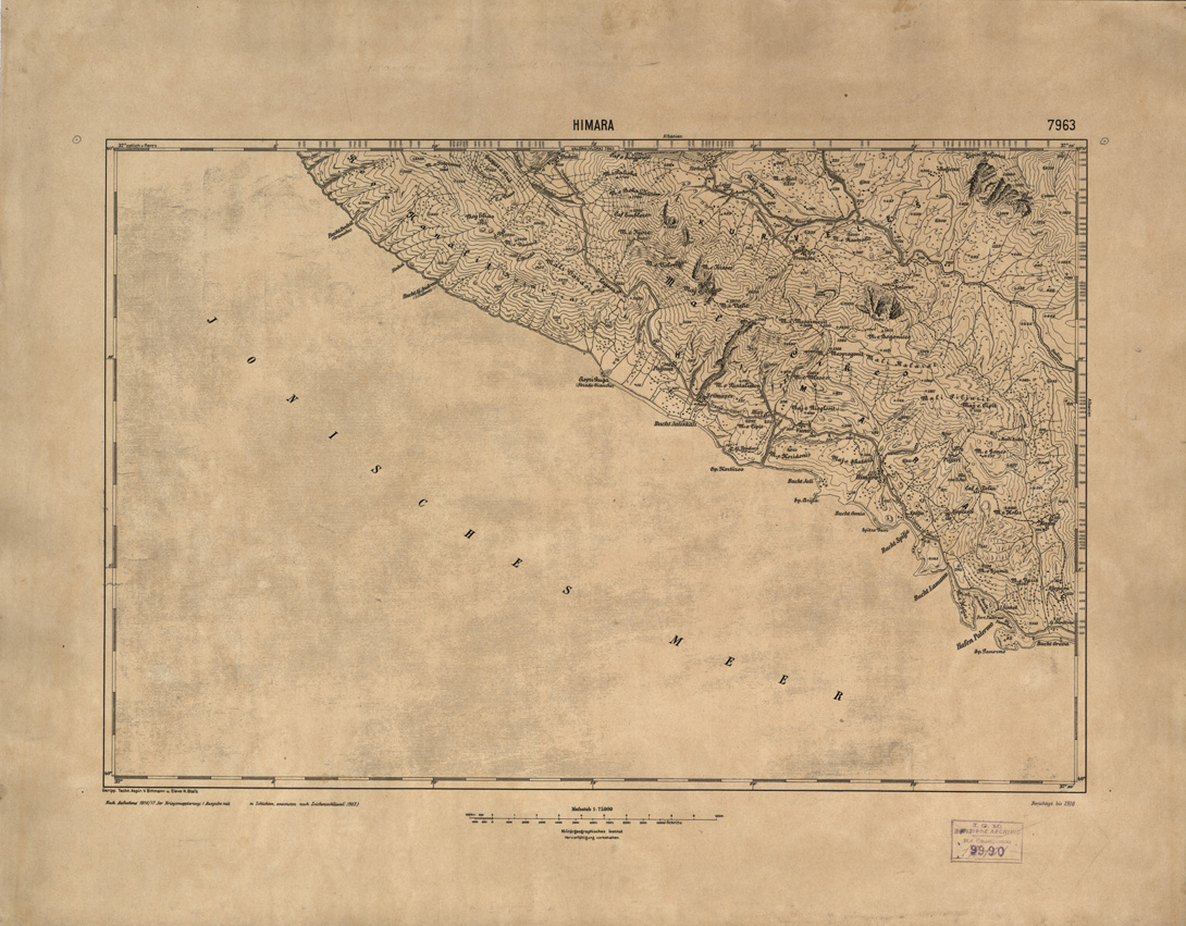 (N:32102) HIMARA - FOGLIO 7963 (SE006374) Carte e stampe antiche: riproduzione a colori su carta (formato A1)
