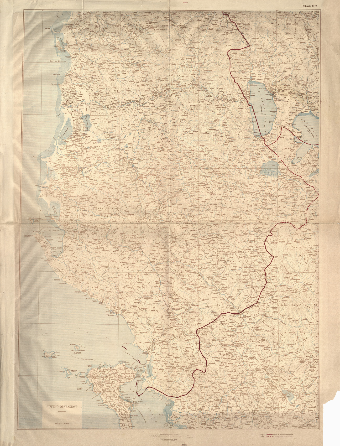 (N:32106) ALBANIA (SE006380) Carte e stampe antiche: riproduzione a colori su carta (formato A1)