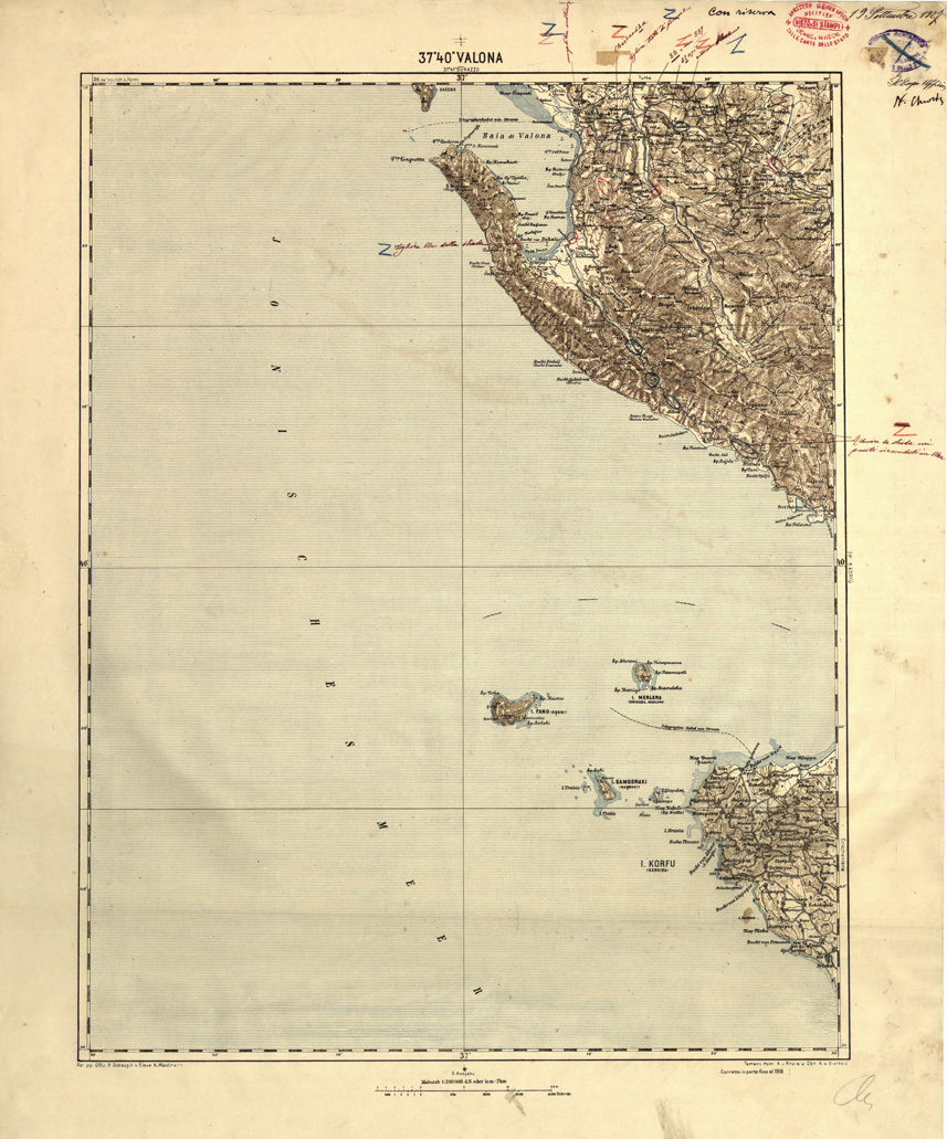 (N:32108) VALONA (SE006391) Carte e stampe antiche: riproduzione a colori su carta (formato A1)