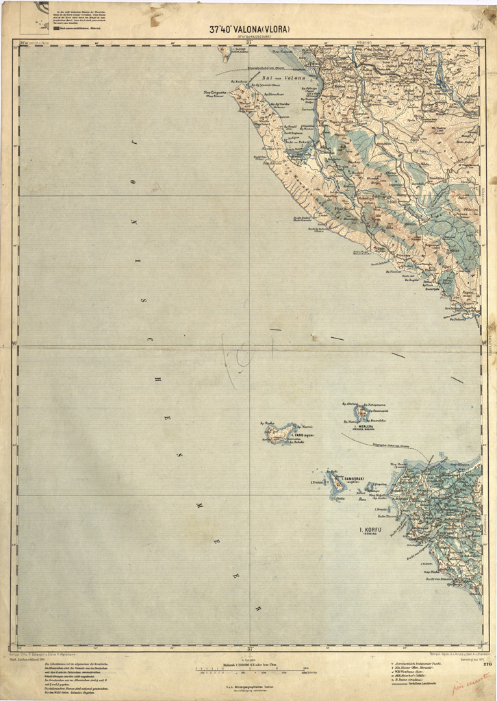 (N:32109) VALONA (VLORA) (SE006392) Carte e stampe antiche: riproduzione a colori su carta (formato A1)