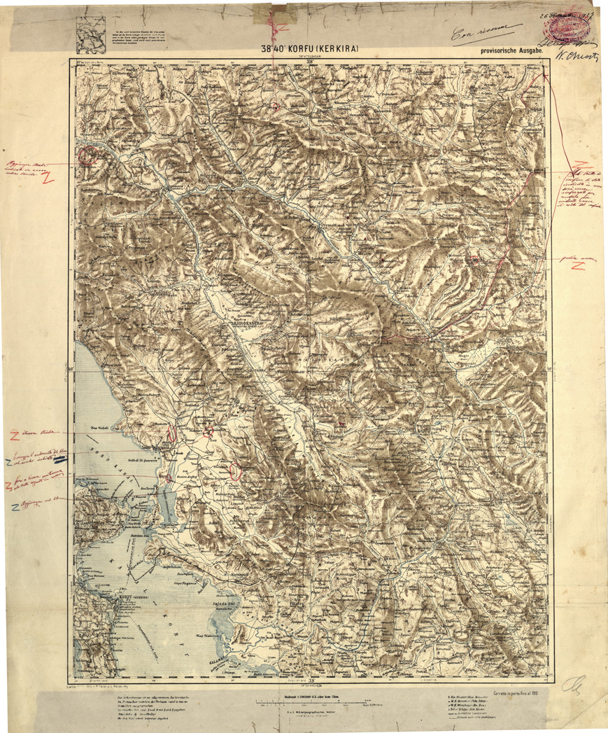 (N:32114) KORFU (KERKIRA) (SE006397) Carte e stampe antiche: riproduzione a colori su carta (formato A1)