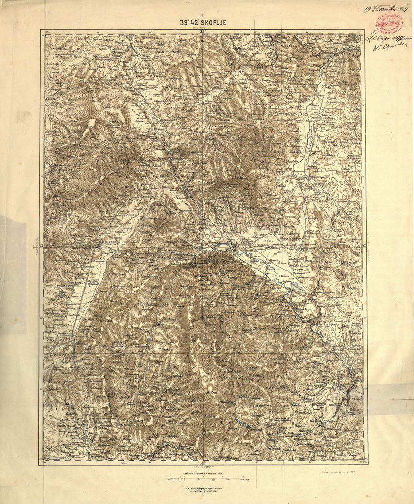 (N:32120) SKOPLJE (SE006403) Carte e stampe antiche: riproduzione a colori su carta (formato A1)