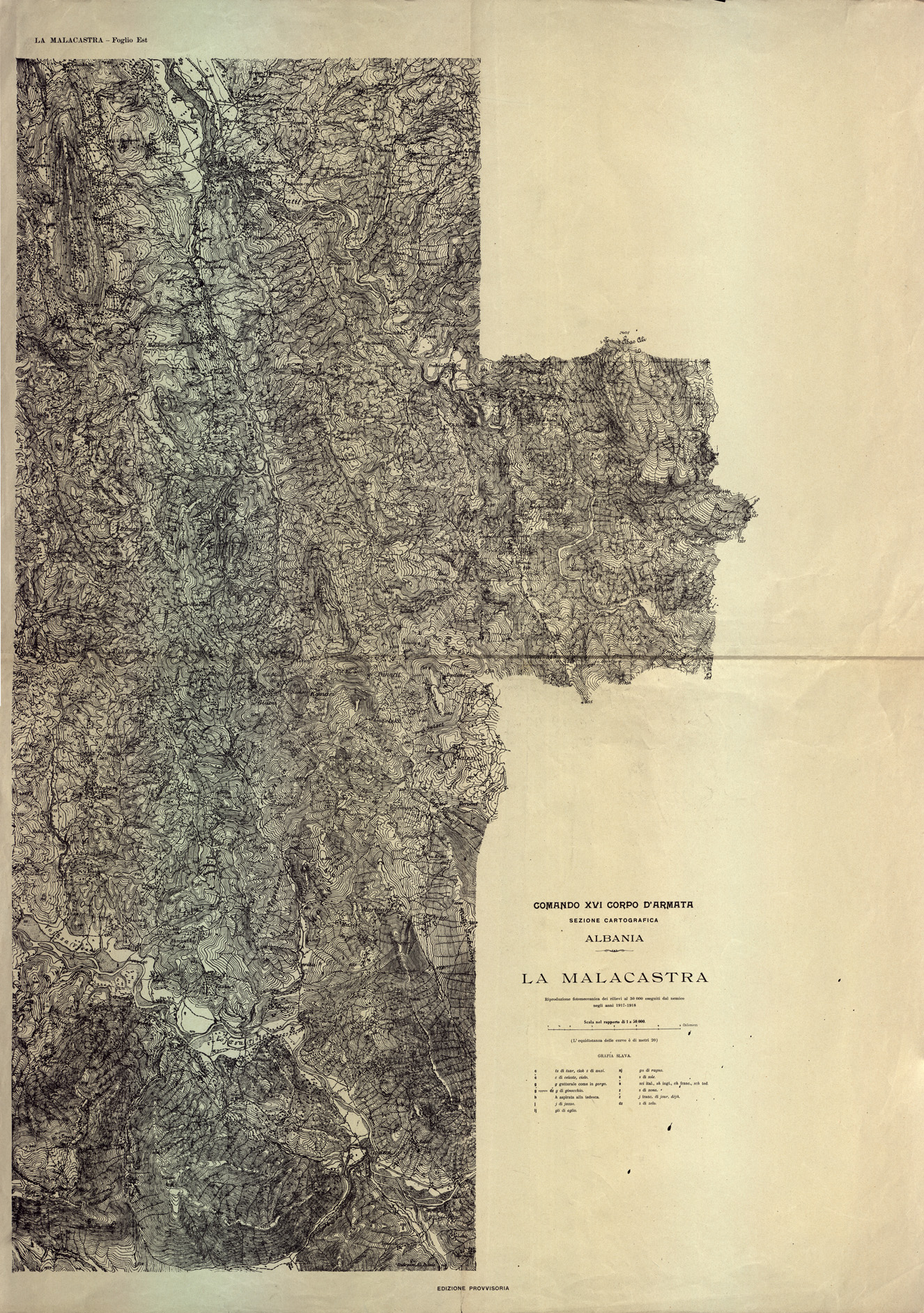 (N:32130) ALBANIA - LA MALACASTRA - FOGLIO  EST (SE006409) Carte e stampe antiche: riproduzione a colori su carta (formato A1)