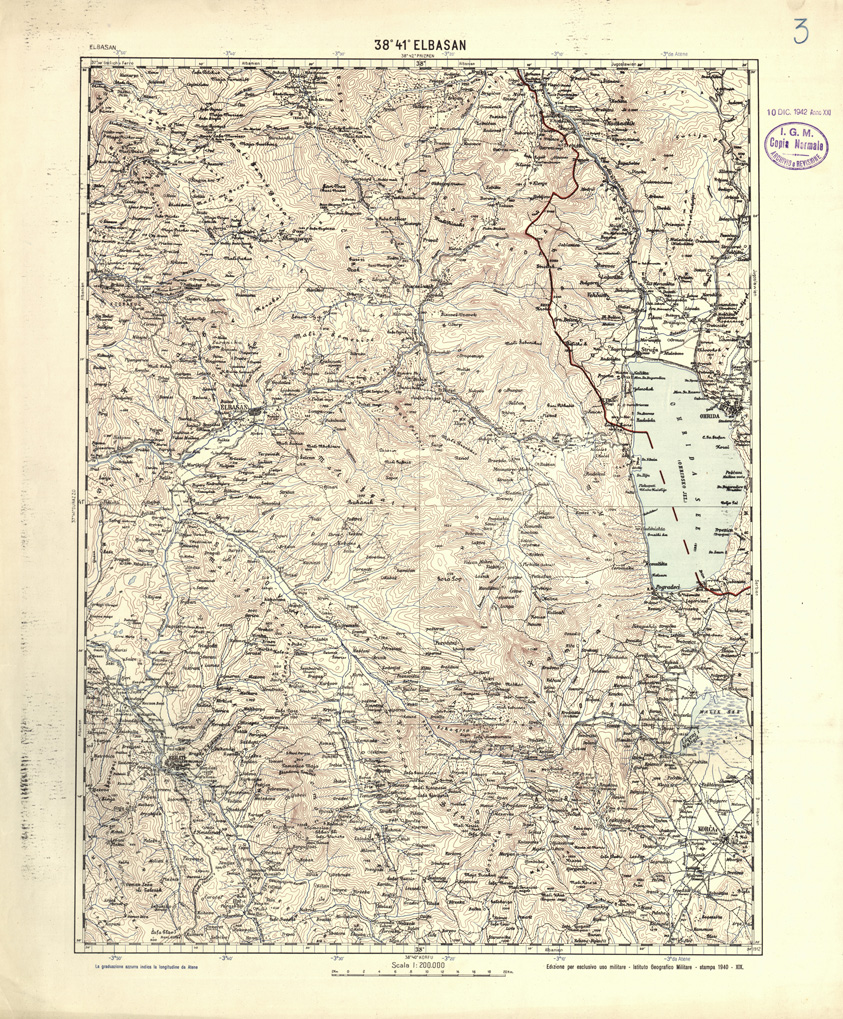 (N:32141) ALBANIA E GRECIA - ELBASAN (SE006418) Carte e stampe antiche: riproduzione a colori su carta (formato A1)