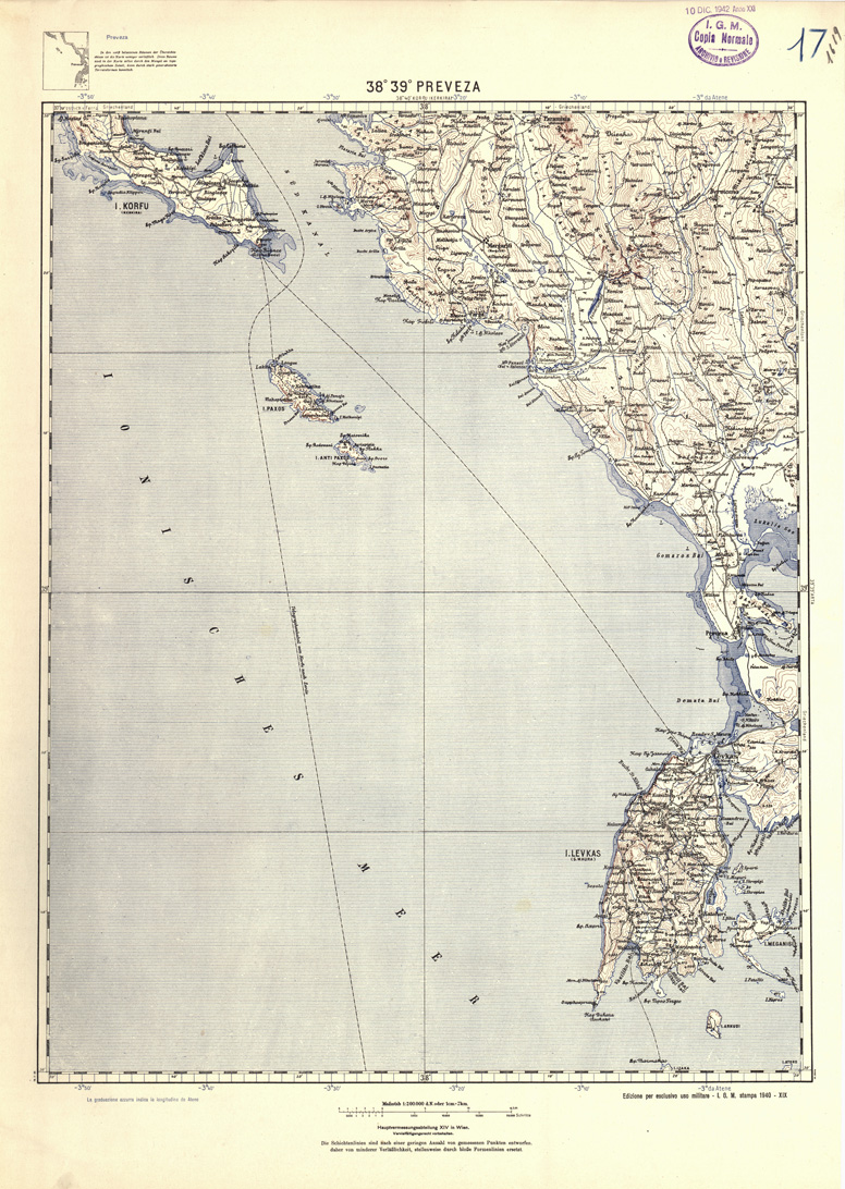 (N:32149) ALBANIA E GRECIA - PREVEZA (SE006426) Carte e stampe antiche: riproduzione a colori su carta (formato A1)
