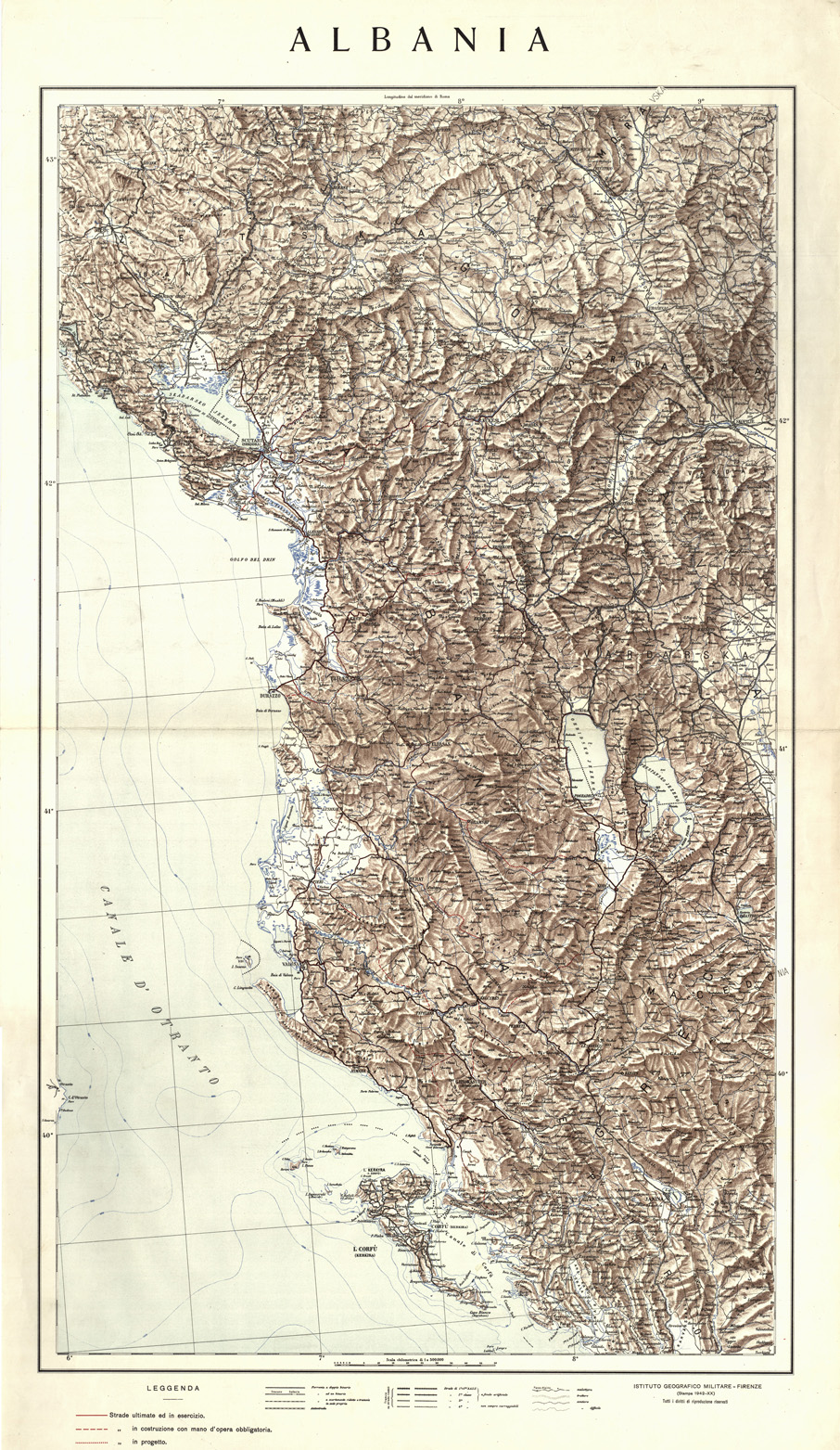 (N:32153) ALBANIA (SE006430) Carte e stampe antiche: riproduzione a colori su carta (formato A1)