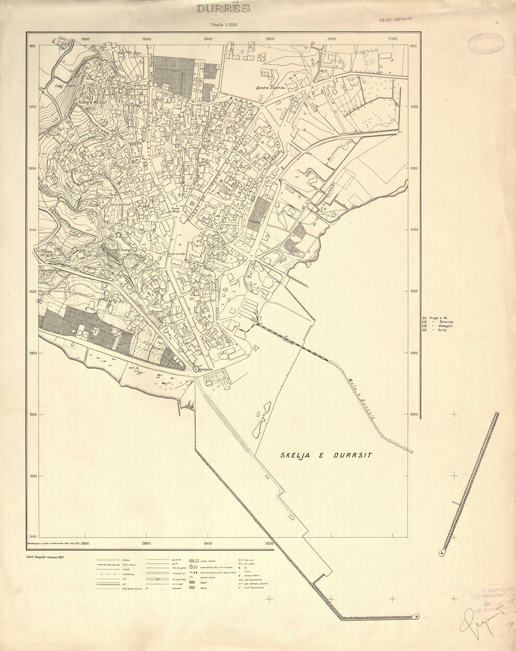 (N:32156) DURRES ( DURAZZO ) (SE006433) Carte e stampe antiche: riproduzione a colori su carta (formato A1)