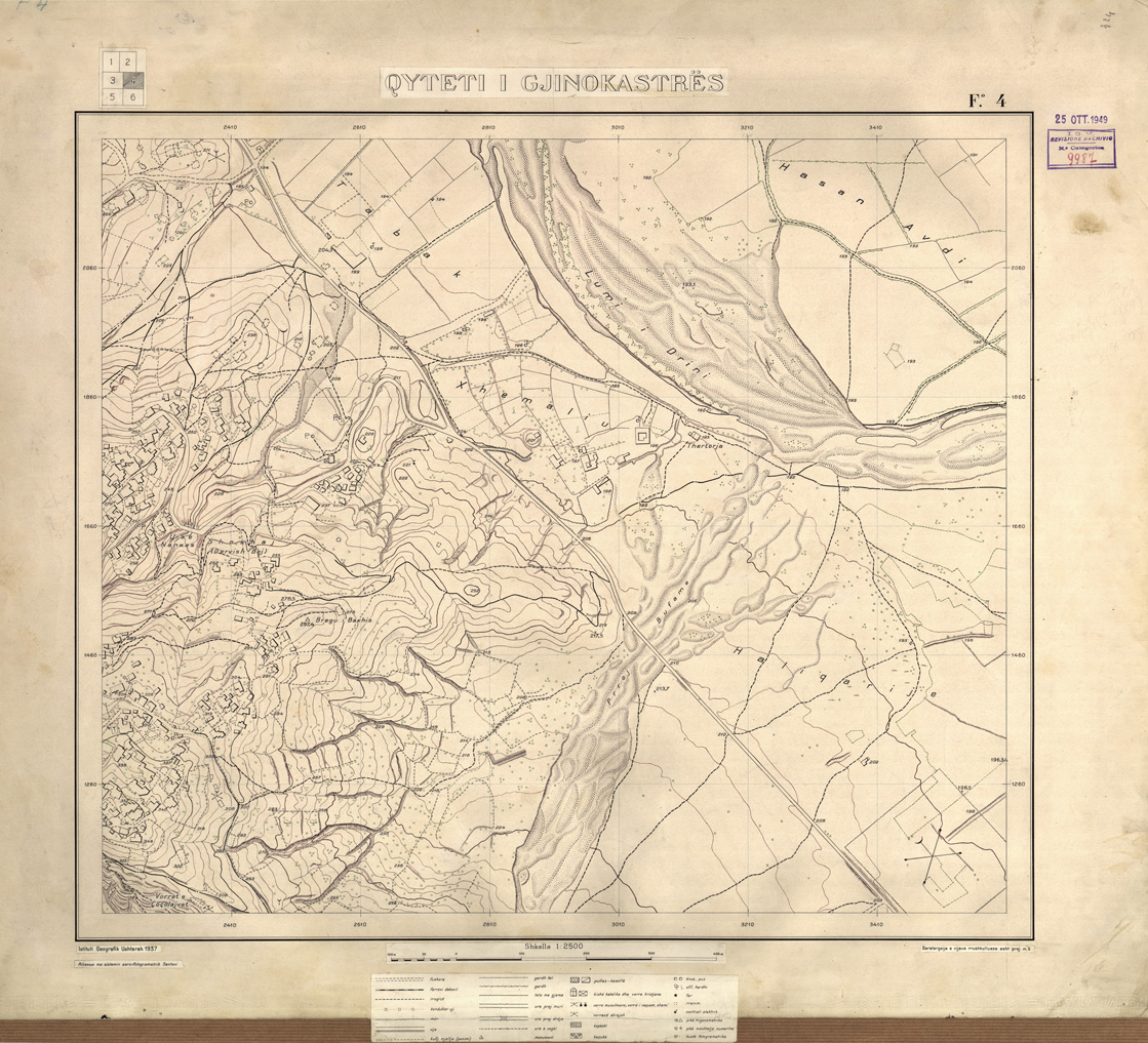 (N:32175) QYTETI I GJINOKASTRES ( ARGIROCASTRO ) - FOGLIO 4 (SE006447) Carte e stampe antiche: riproduzione a colori su carta (formato A1)