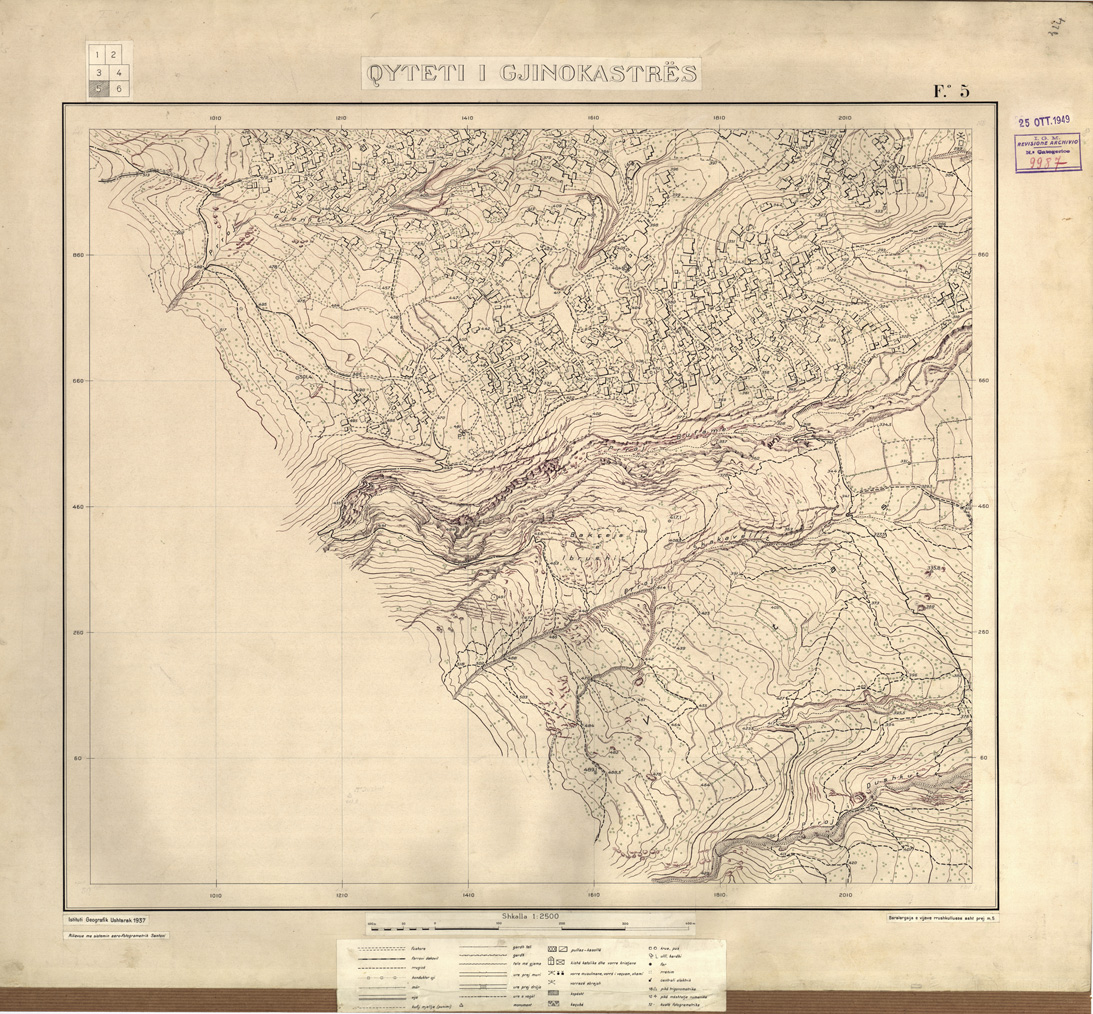 (N:32176) QYTETI I GJINOKASTRES ( ARGIROCASTRO ) - FOGLIO 5 (SE006449) Carte e stampe antiche: riproduzione a colori su carta (formato A1)